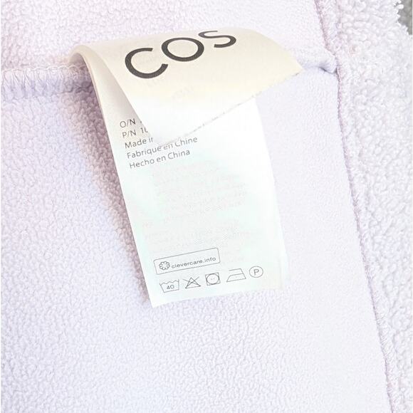 COS Lilac Teddy Fleece Long Sleeve Half Zip High Neck Tunic Dress, size XS - Picture 7 of 7